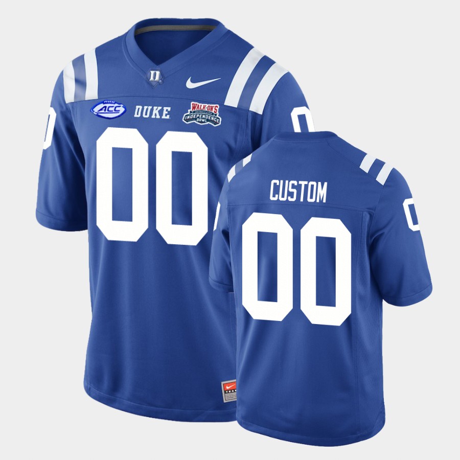 Duke Blue Devils Royal 2018 Independence Bowl Game Custom Jersey