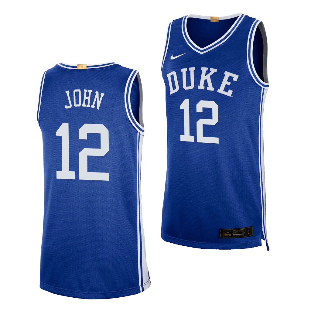 Duke Blue Devils Theo John #12 Blue 2021 transfer Jersey Limited