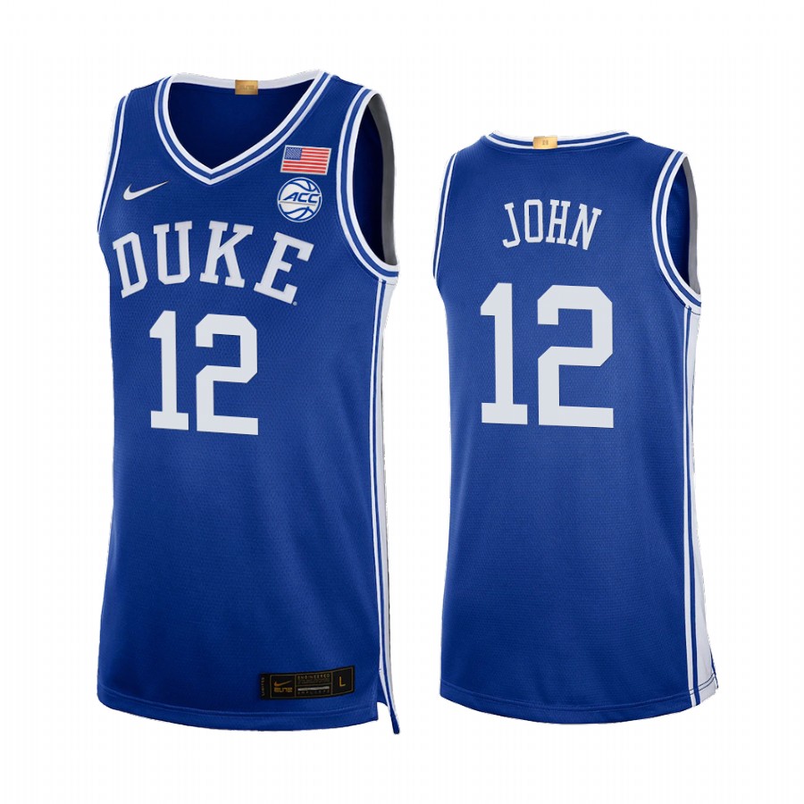 Duke Blue Devils Theo John Jersey 2021-22 College Royal Uniform