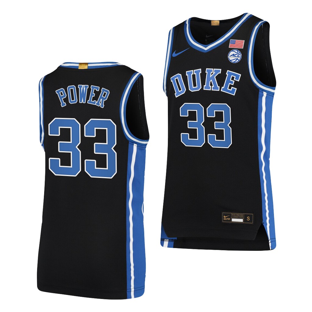 Duke Blue Devils TJ Power Black #33 2023 five-star Jersey College