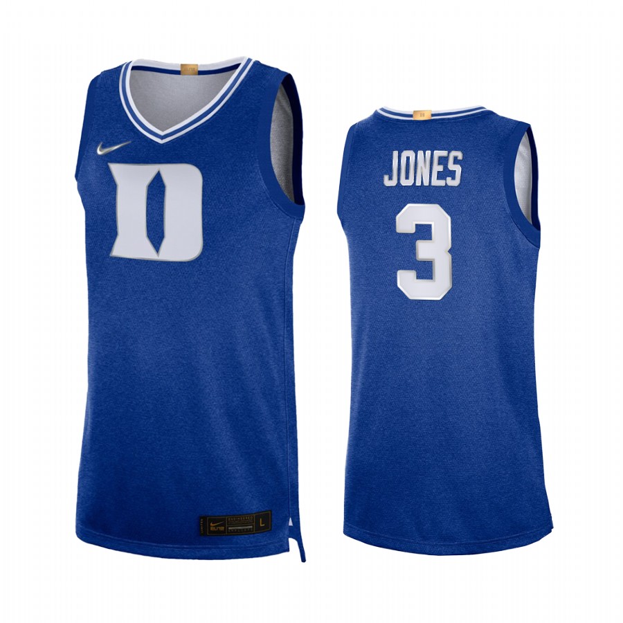 Duke Blue Devils Tre Jones Royal 100th Anniversary Rivalry Limited Jersey