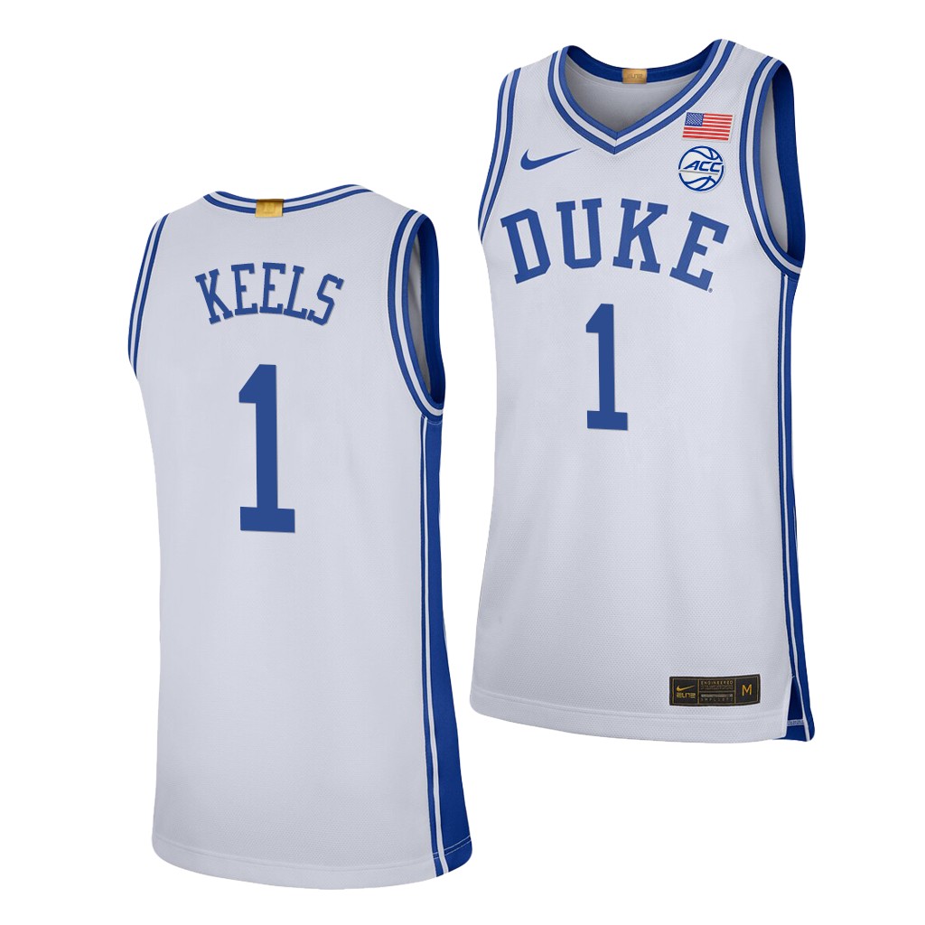Duke Blue Devils Trevor Keels #1 White Limited Jersey 2021-22 College