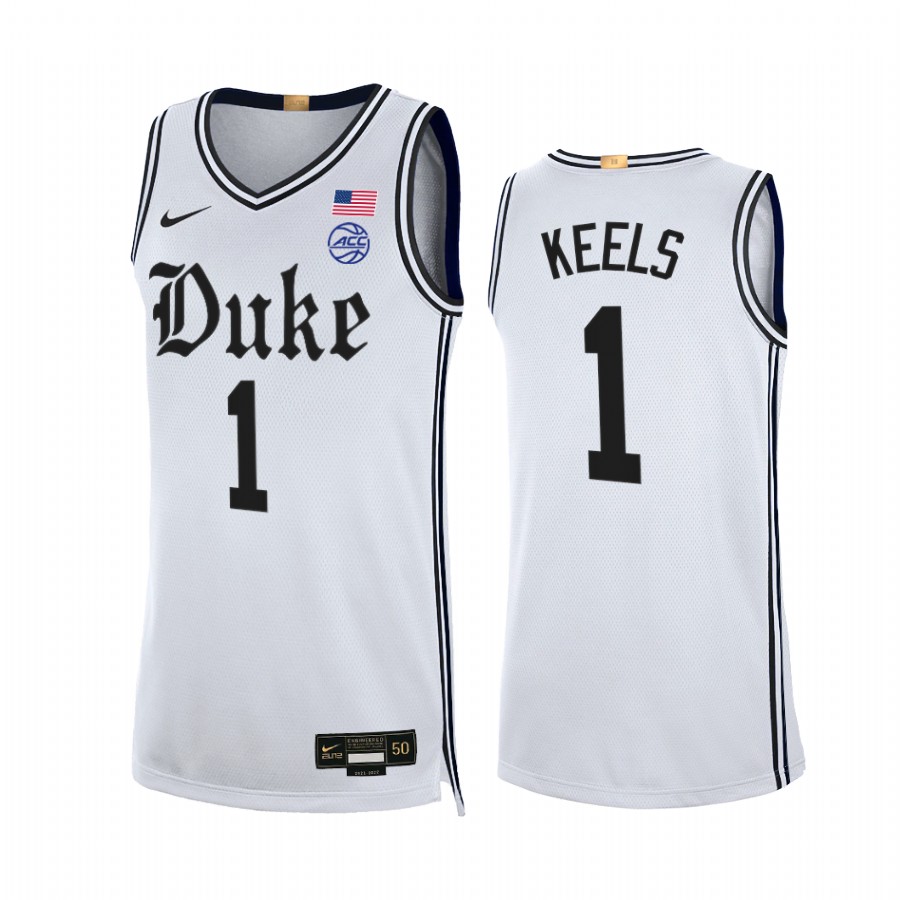 Duke Blue Devils Trevor Keels Jersey 2021-22 The Brotherhood White Limited Uniform