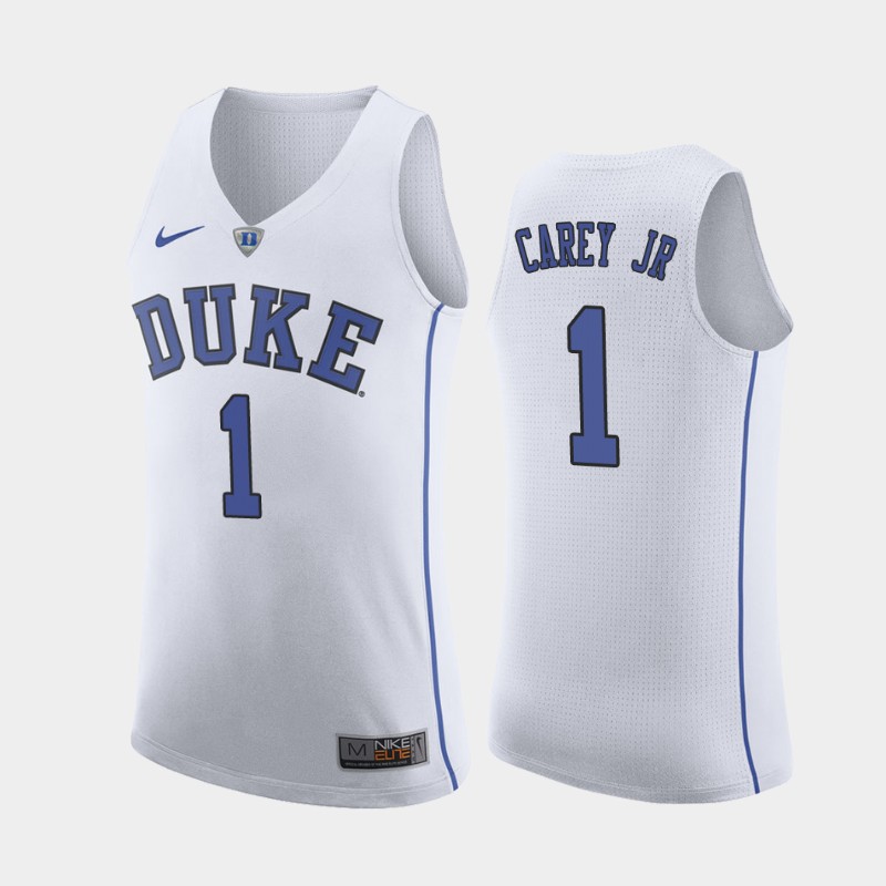Duke Blue Devils Vernon Carey Jr. White Men's College Jersey