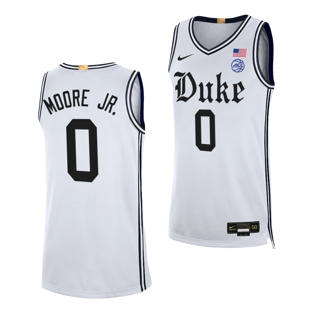 Duke Blue Devils Wendell Moore Jr. #0 White Cameron Brotherhood uniform 2021-22 Limited Jersey