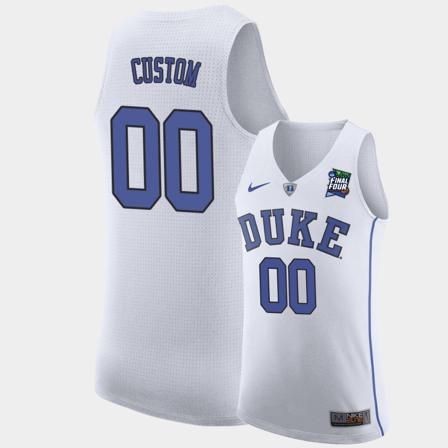 Duke Blue Devils White 2019 Final-Four Custom Jersey