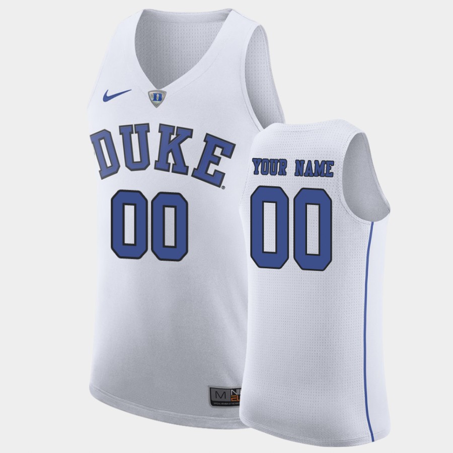 Duke Blue Devils White March Madness Custom Jersey