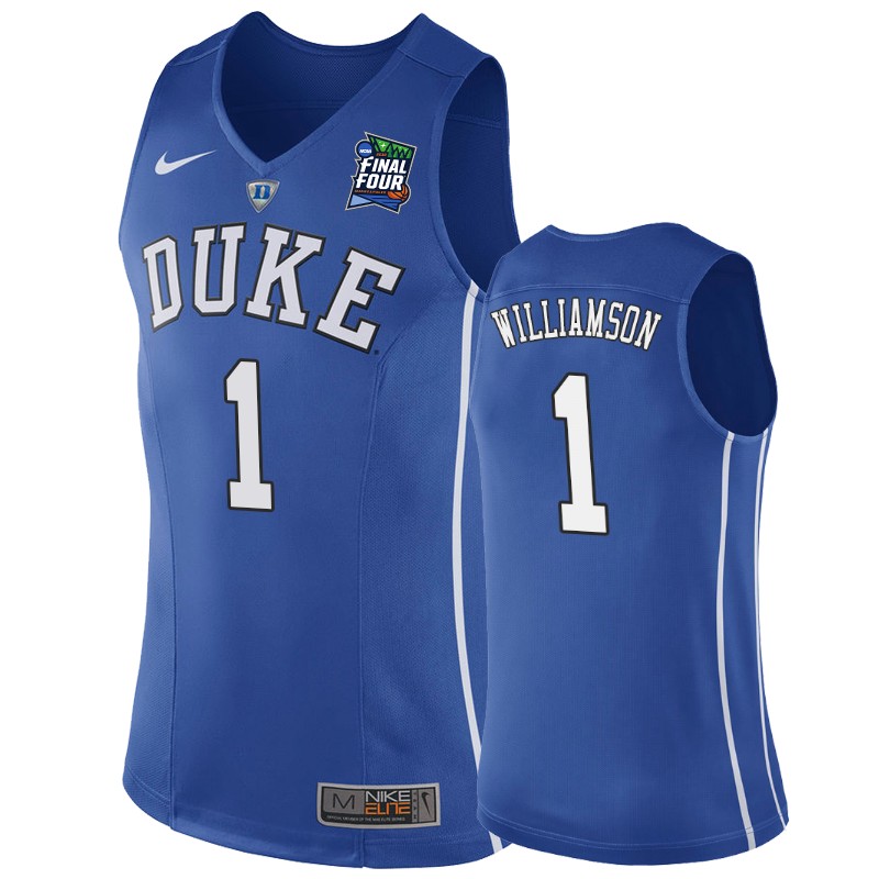 Duke Blue Devils Zion Williamson #1 Blue 2019 Final-Four Jersey