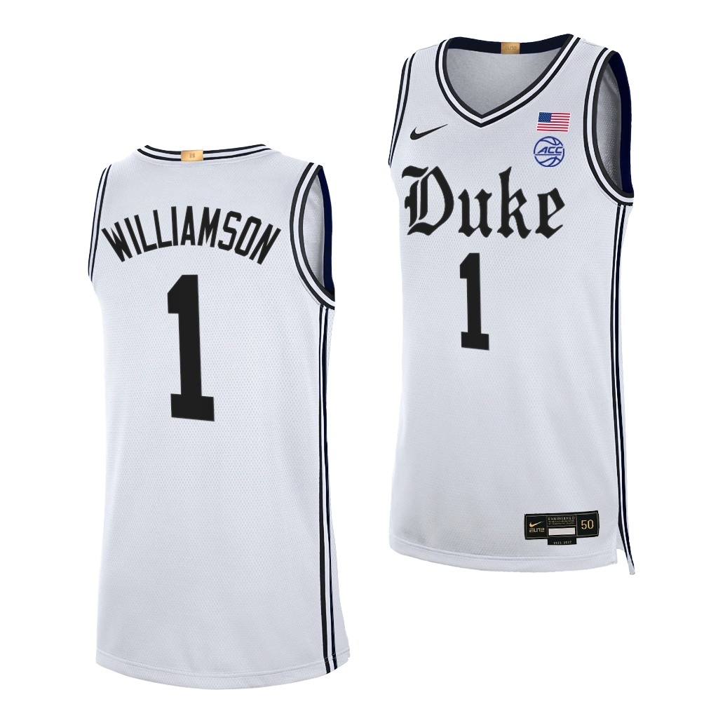 Duke Blue Devils Zion Williamson #1 White Cameron Brotherhood uniform 2021-22 Alumni Limited Jersey