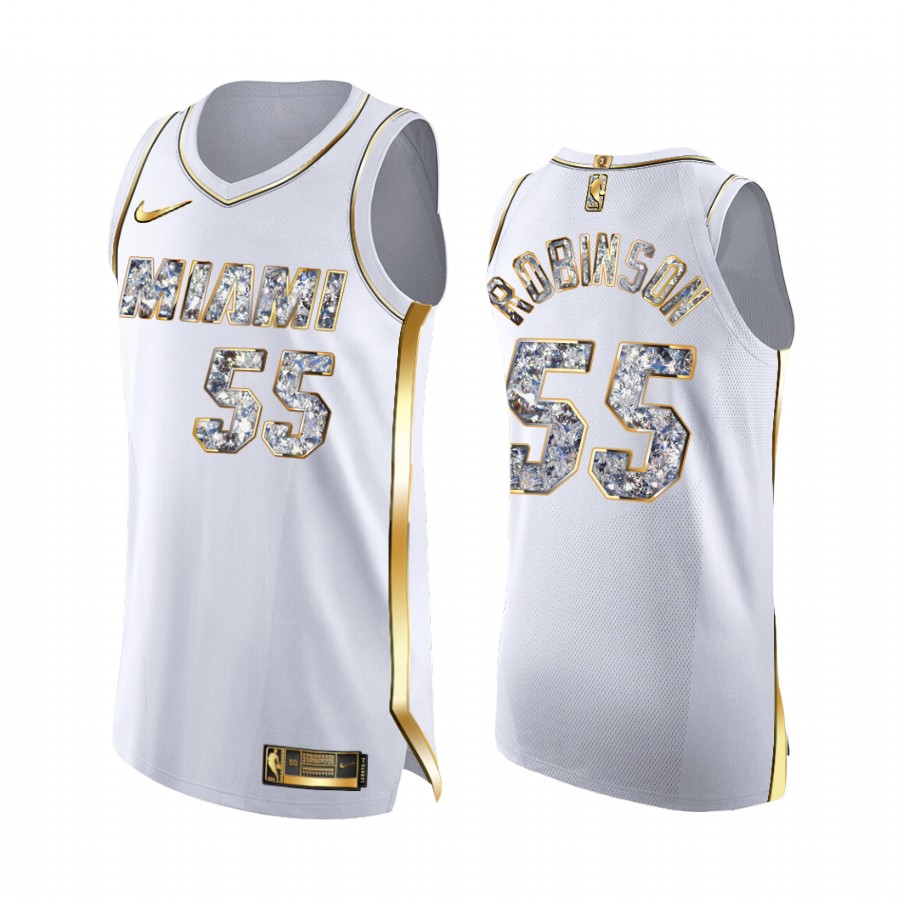 Duncan Robinson Heat #55 2022 NBA Playoffs Jersey White Diamond Edition