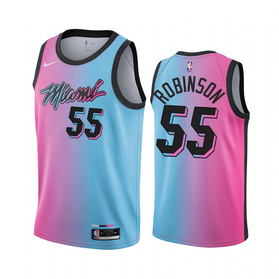 Duncan Robinson Miami Heat 2020-21 Blue Pink City Jersey Rainbow