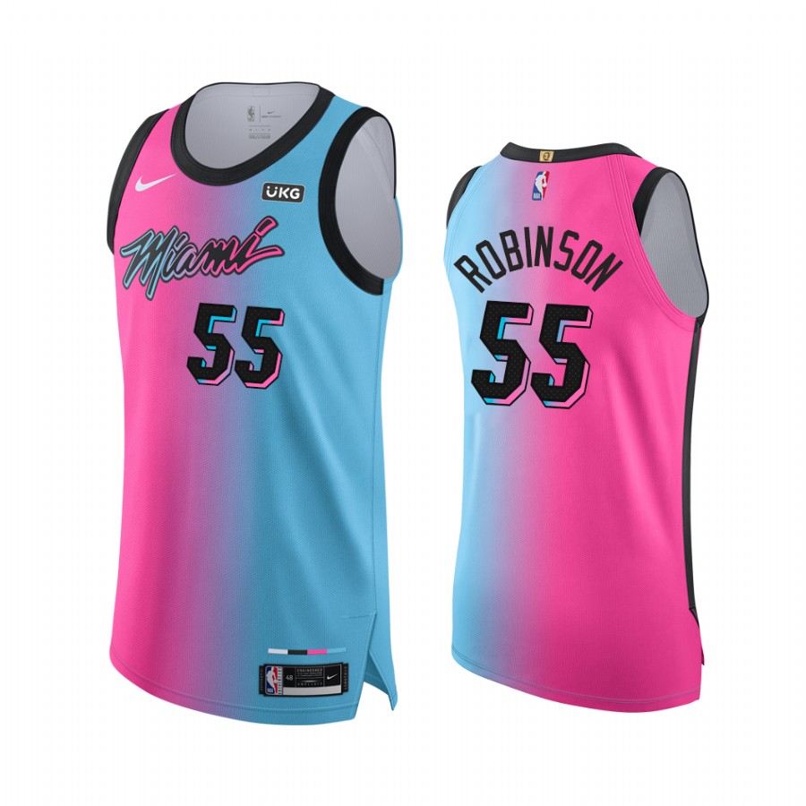 Duncan Robinson Miami Heat Blue Pink Viceversa 2020-21 Jersey City Edition