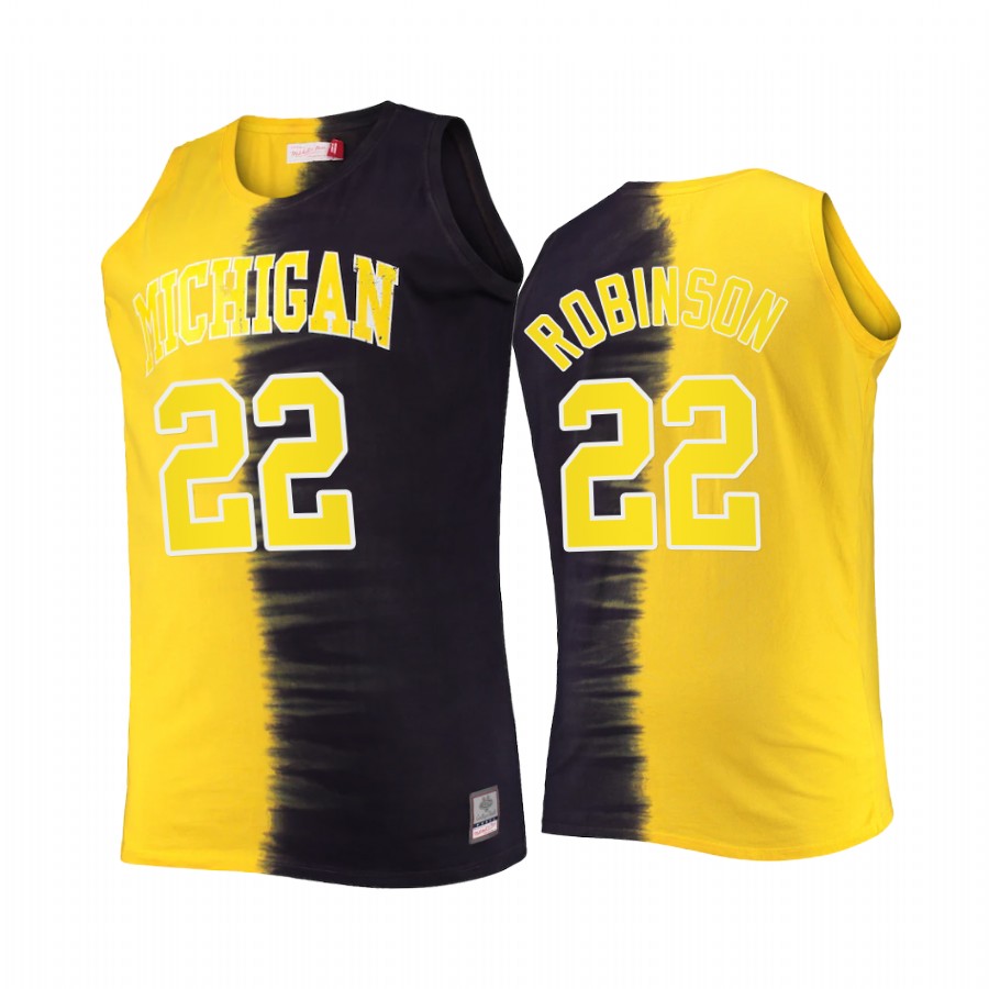 Duncan Robinson Michigan Wolverines Navy Maize Jersey Classic Tie-Dye Color Crash