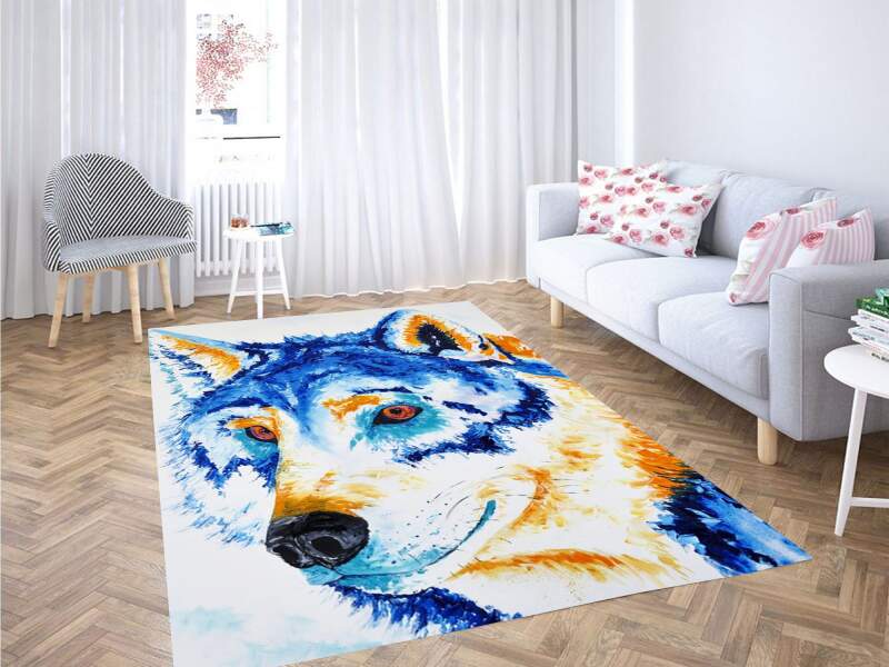 Duo Tune Wolf Carpet Rectangle Rug