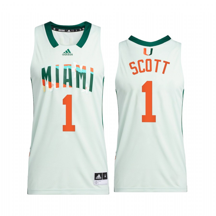 Durand Scott 1 Miami Hurricanes White Stitched Jersey Honoring Black Excellence