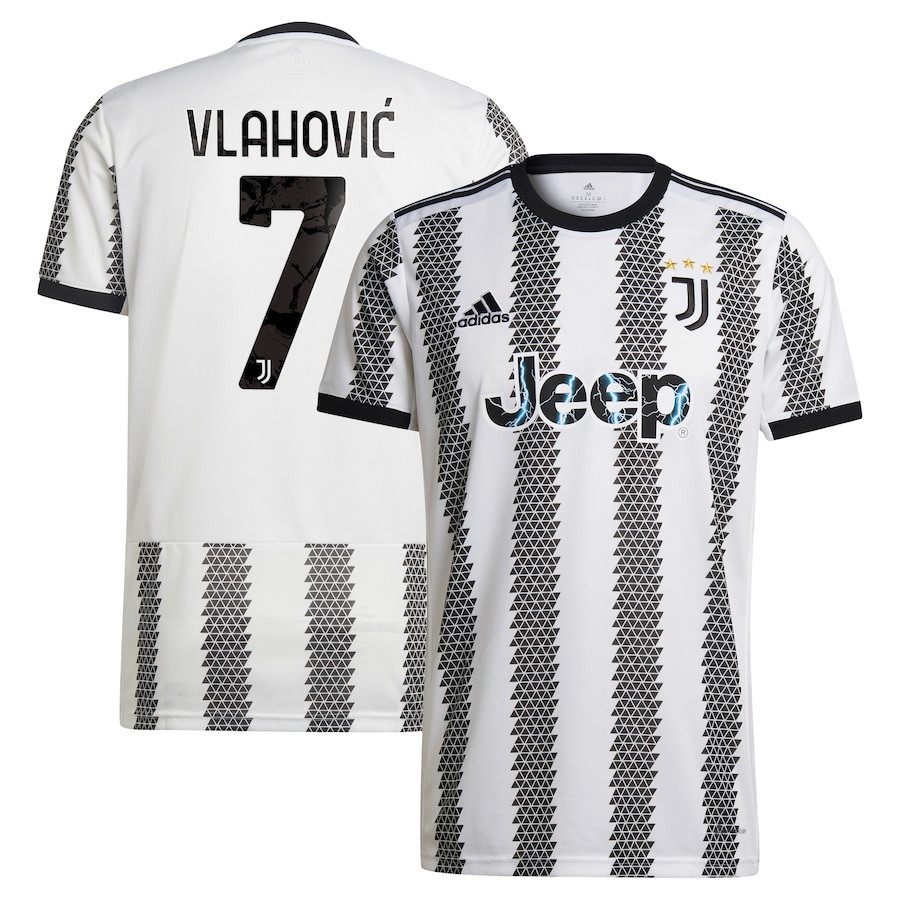 Dusan Vlahovic 7 Juventus Men 2022/23 Home Soccer Jersey – White