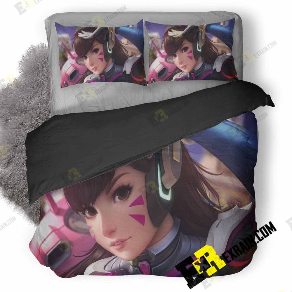 Dva Overwatch Anime Girl Artwork Le 3D Customized Duvet Cover Bedding Set