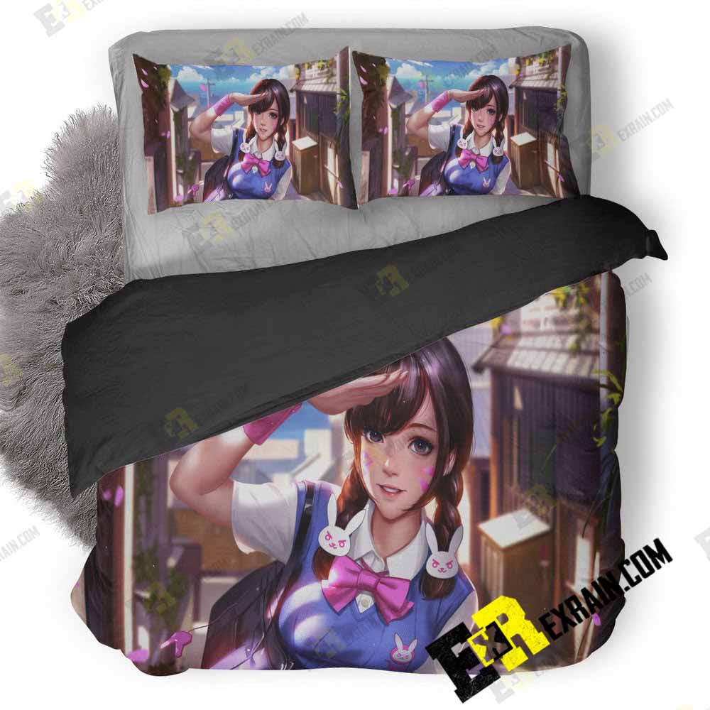 Dva Overwatch School Uniform Art G 3D Customized Duvet Cover Bedding Set