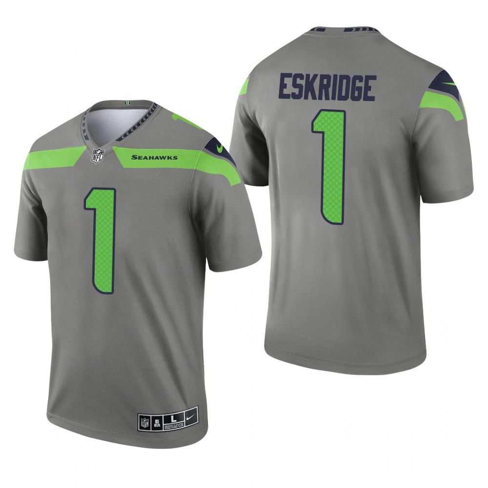 D’Wayne Eskridge Seattle Seahawks Steel Jersey Inverted Legend – Men’s