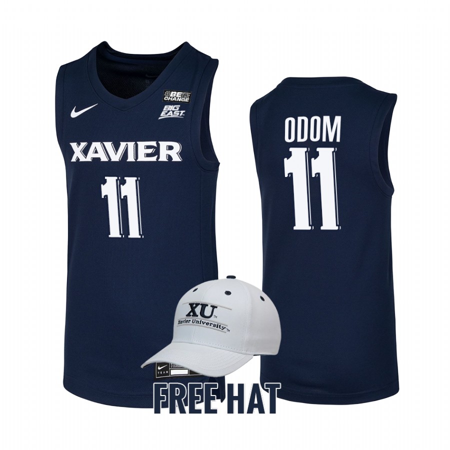 Dwon Odom Xavier Musketeers Navy Jersey 2021-22 College Free Hat