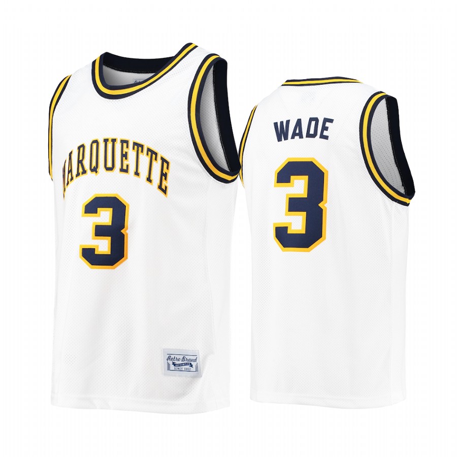 Dwyane Wade Marquette Golden Eagles White Jersey Commemorative Classic