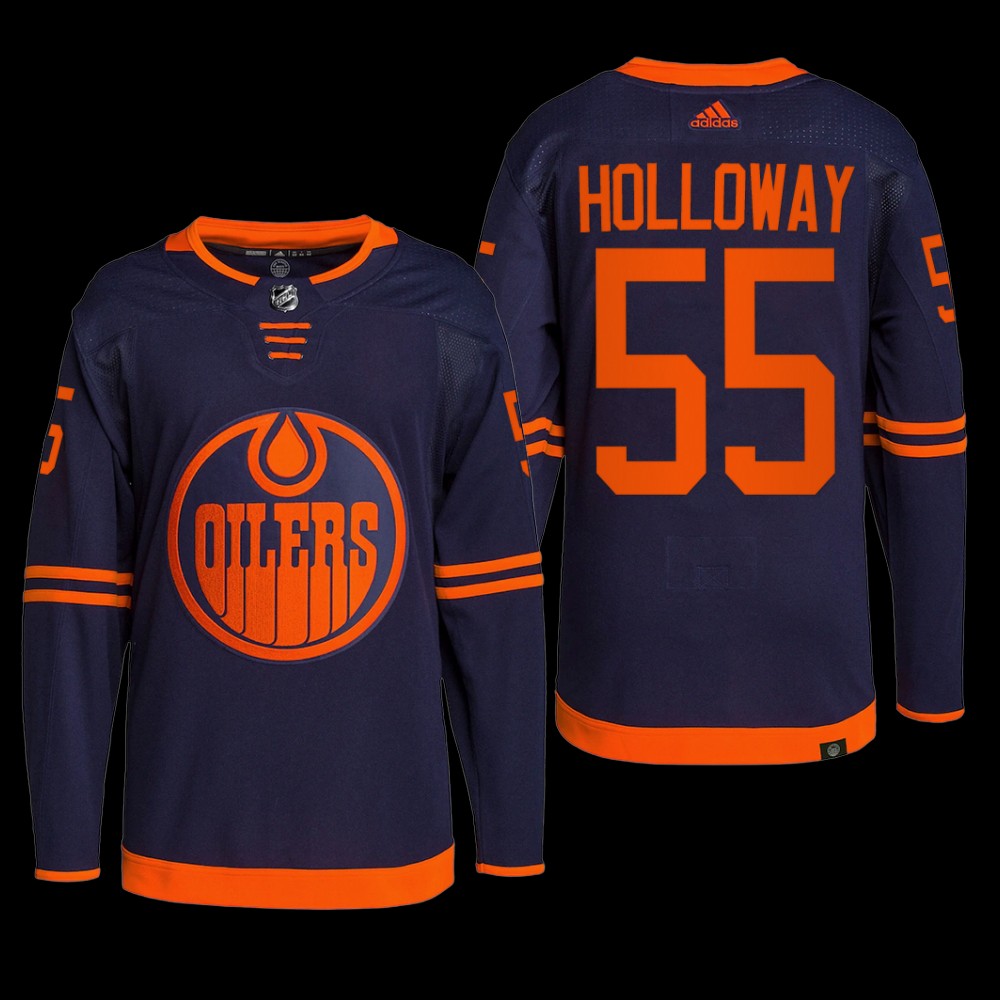 Dylan Holloway Edmonton Oilers Primegreen Jersey Navy #55 Alternate Uniform