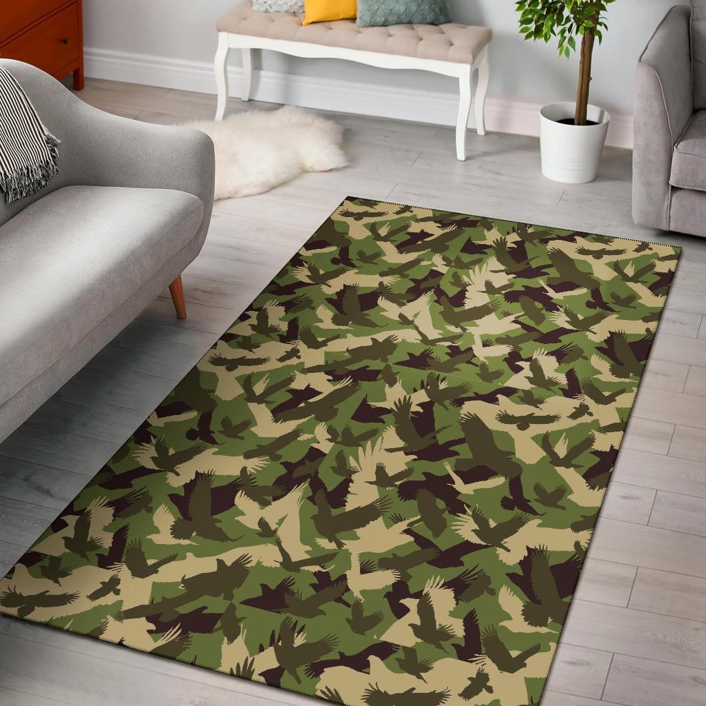 Eagle Camo Pattern Print Area Limited Edition Rectangle Rug