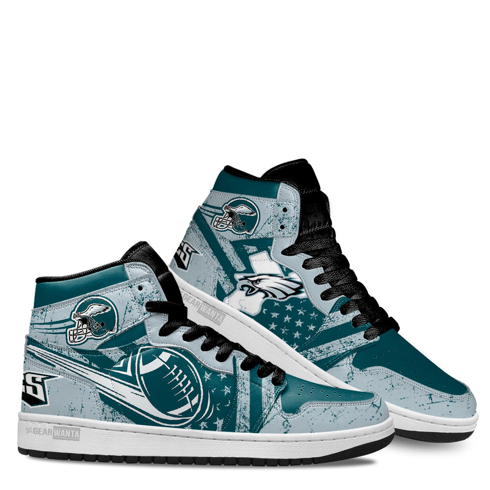 Eagles Football Team J1 Shoes For Fans Sneakers, Air Jordan Hightop