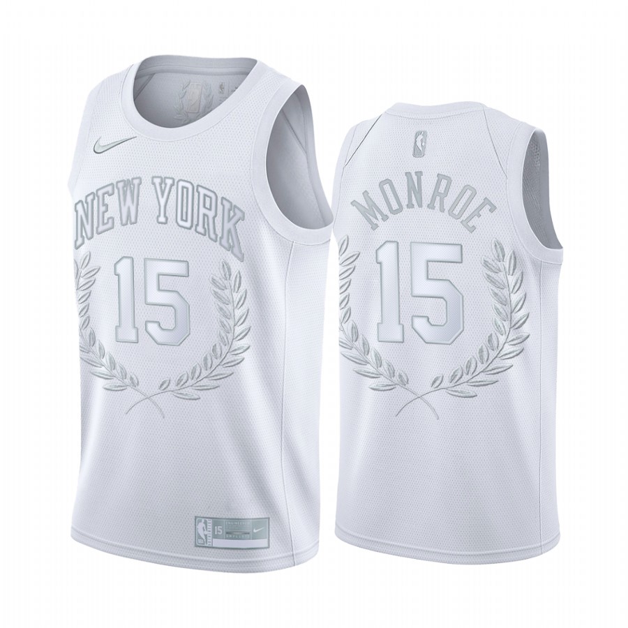 Earl Monroe #15 New York Knicks White Retired Number Jersey