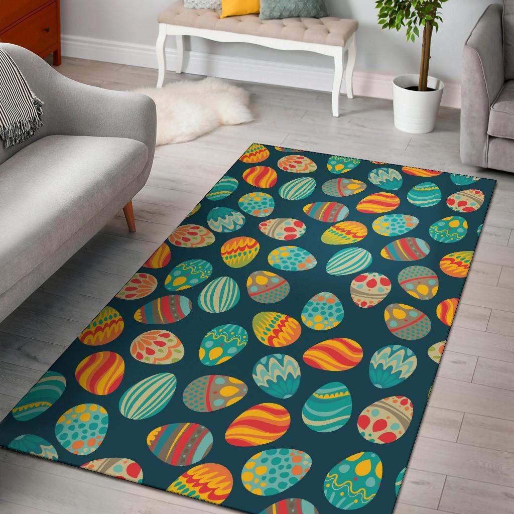 Easter Eggs Pattern Print Design Limited Edition Rectangle Rug
