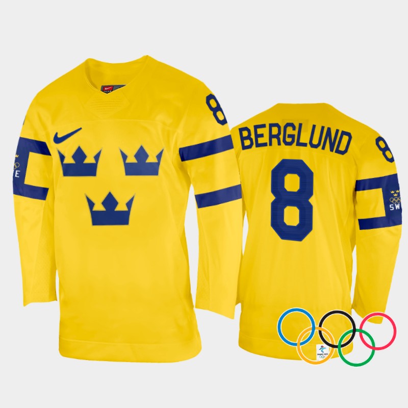 Ebba Berglund Sweden Women's Yellow Home Jersey 2022 Winter Olympics