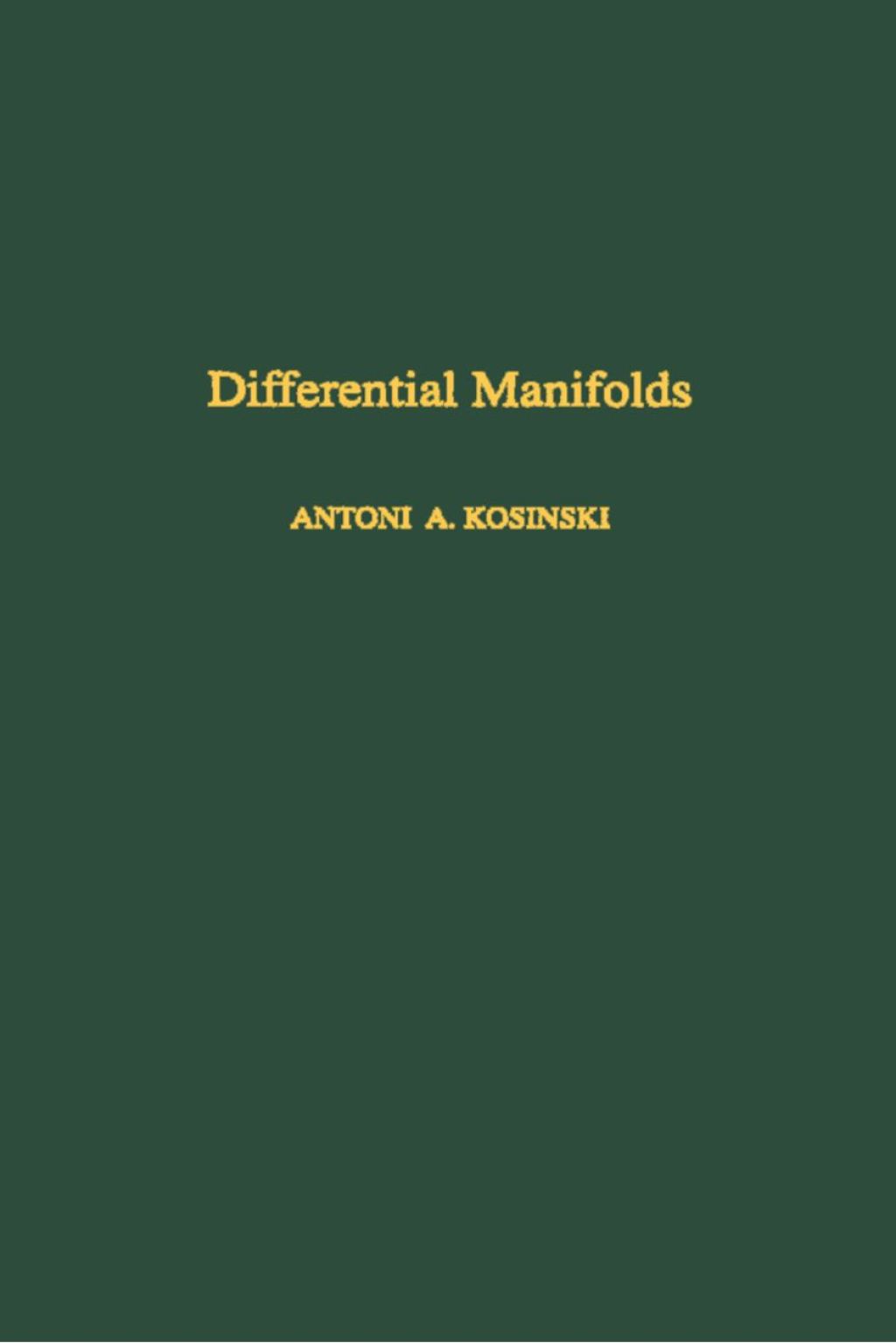 Differential Manifolds 