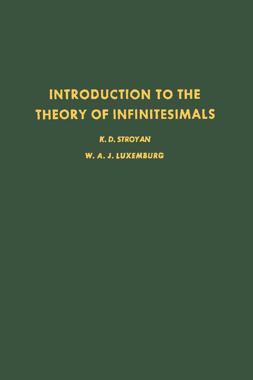 Introduction to the Theory of infiniteseimals 