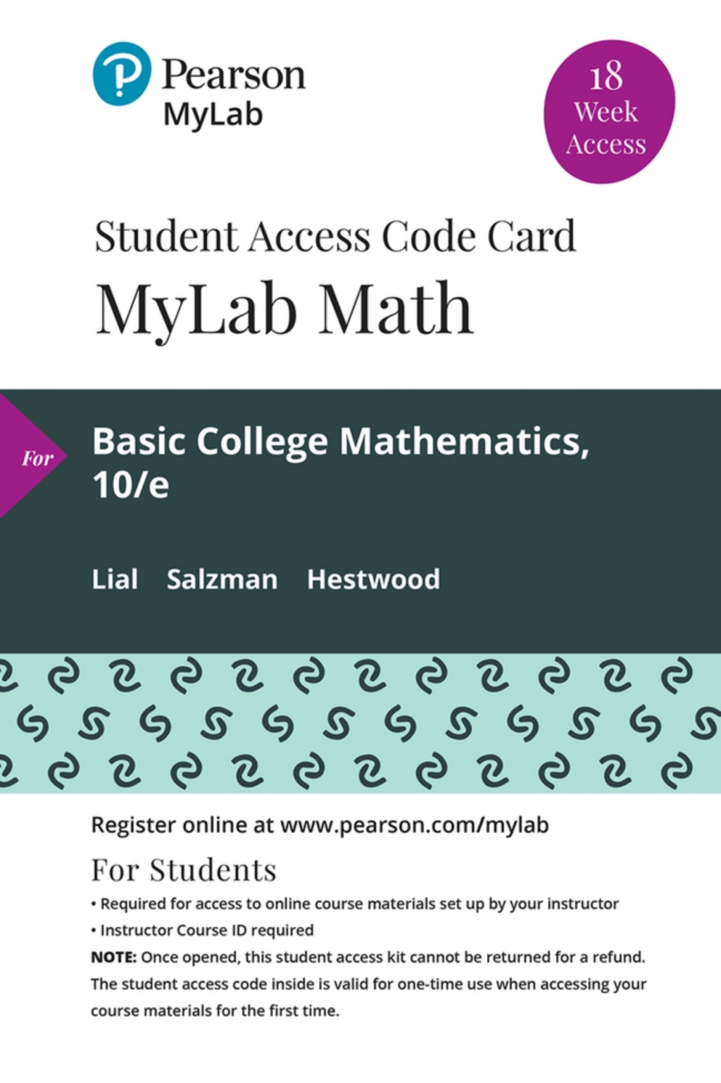 MyLab Math Basic College Mathematics 10th Edition