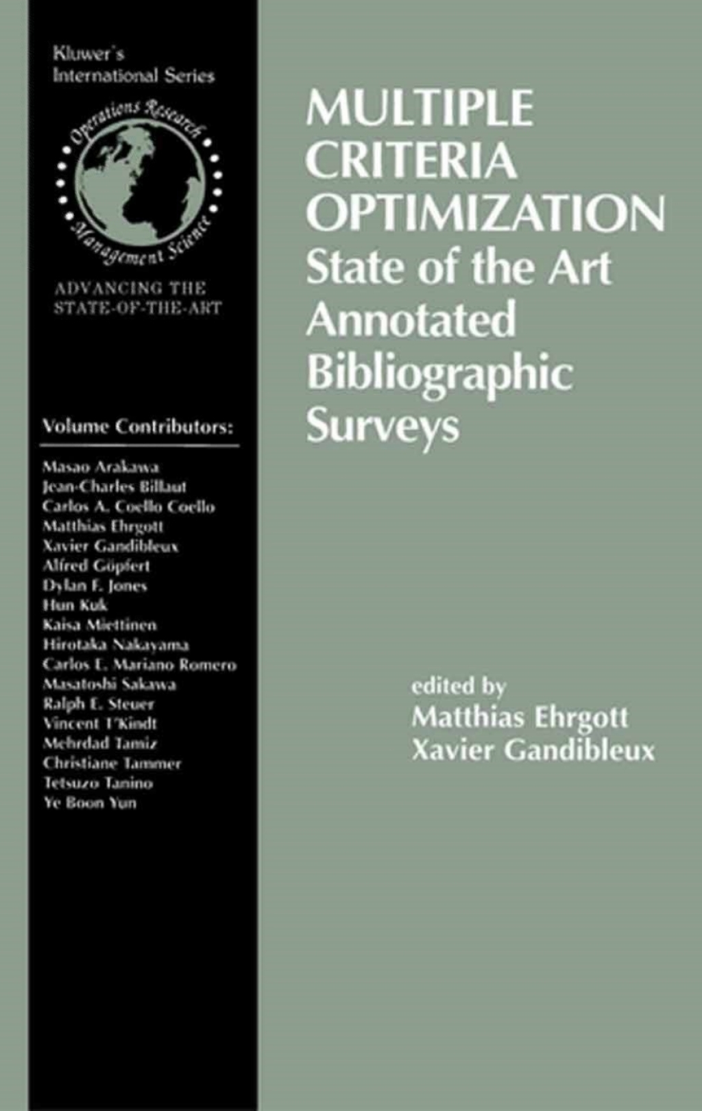 Multiple Criteria Optimization State of the Art Annotated Bibliographic Surveys 1st Edition