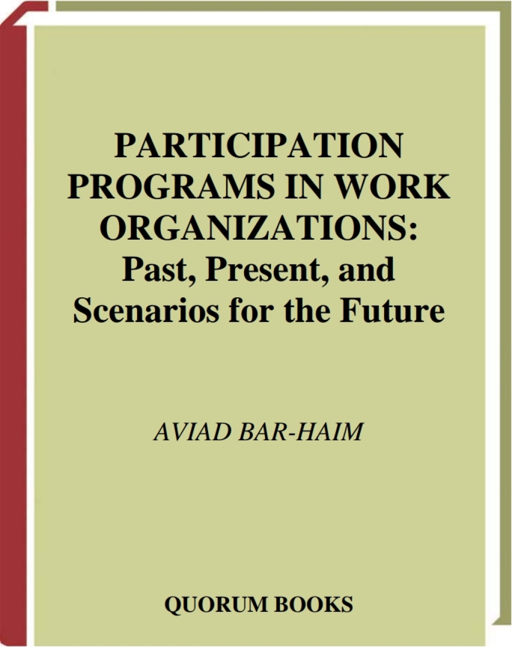 Participation Programs in Work Organizations Past, Present, and Scenarios for the Future 1st Edition