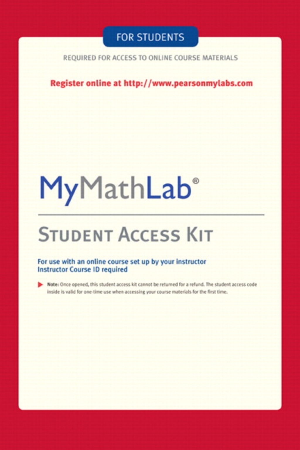 MyLab Math -- Standalone Access Card 4th Edition