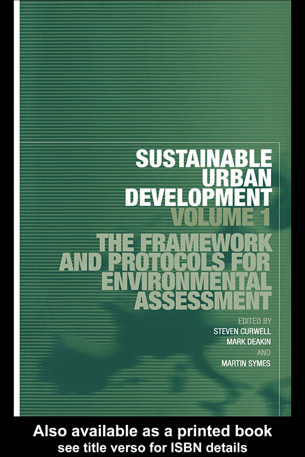 Sustainable Urban Development Volume 1 