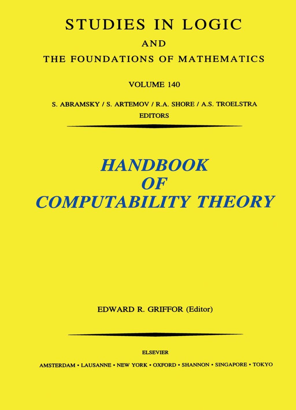 Handbook of Computability Theory 