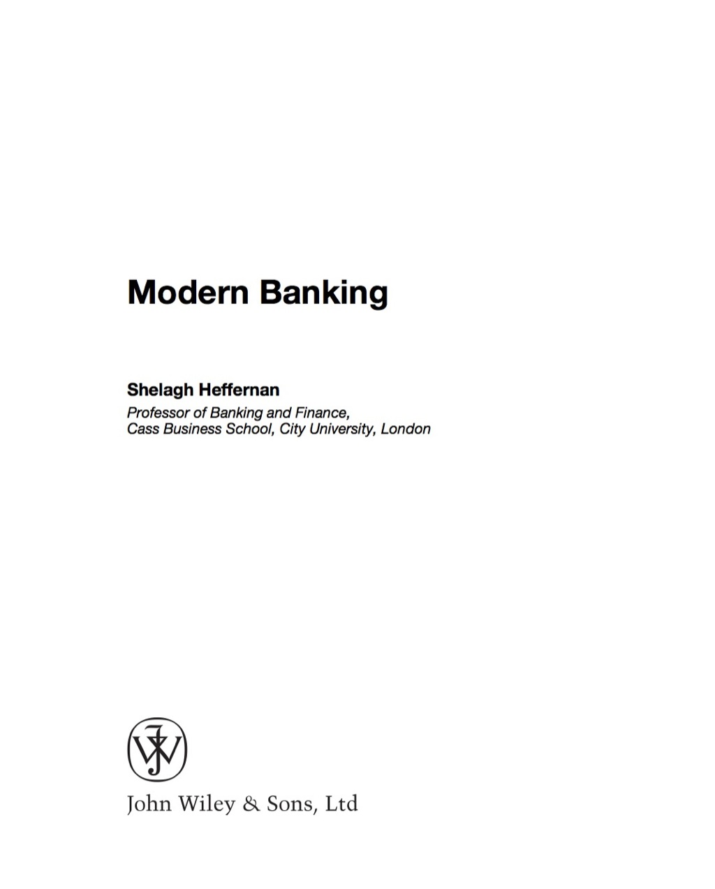 Modern Banking 1st Edition