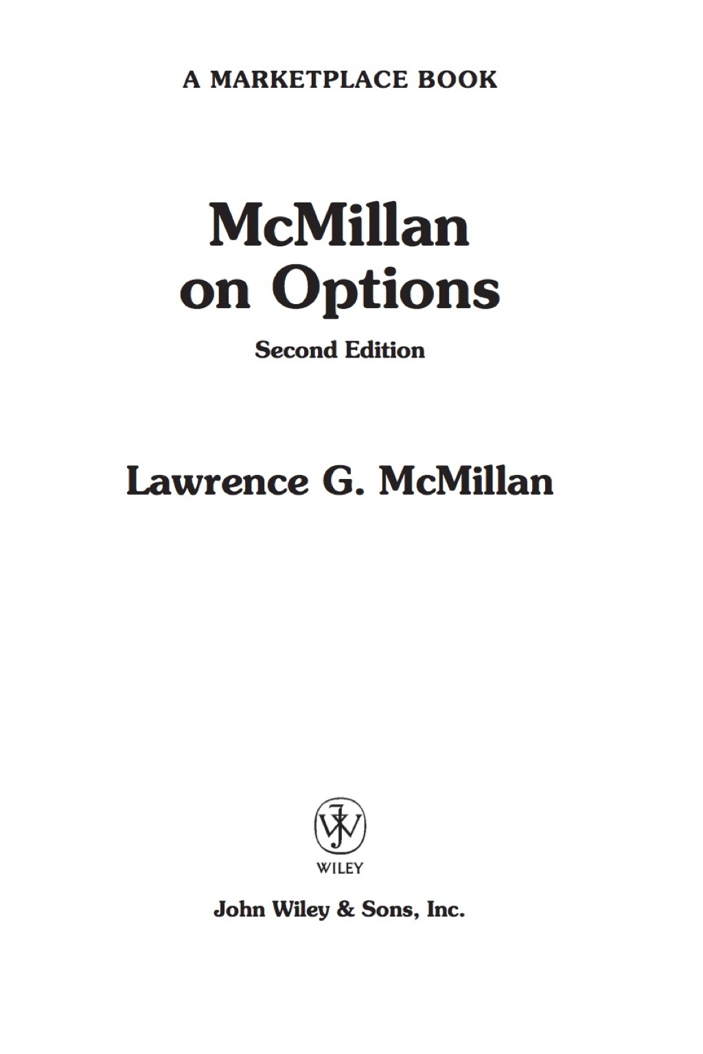 McMillan on Options 2nd Edition