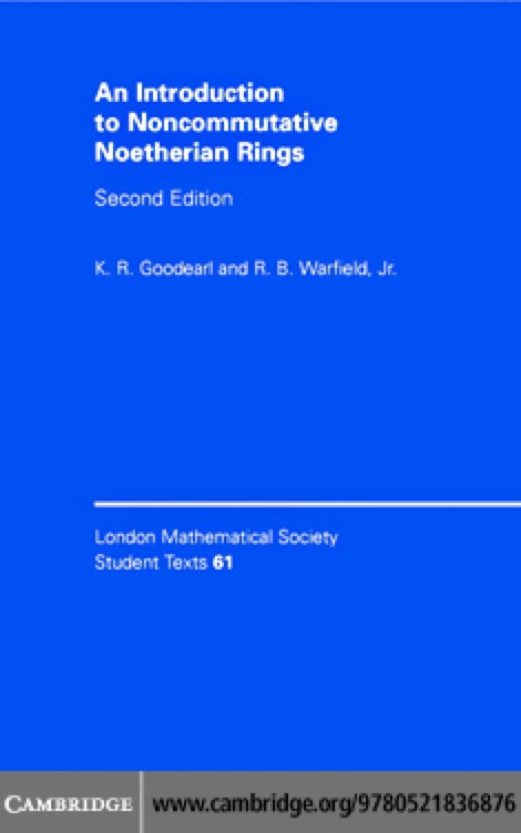 An Introduction to Noncommutative Noetherian Rings 2nd Edition