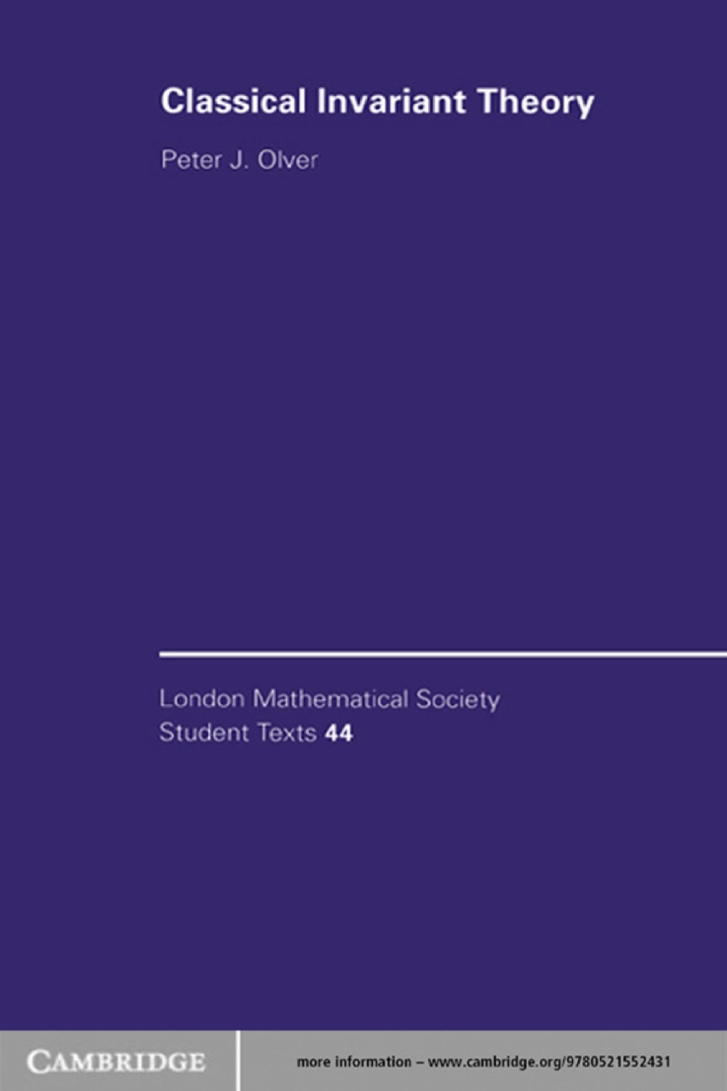 Classical Invariant Theory 1st Edition