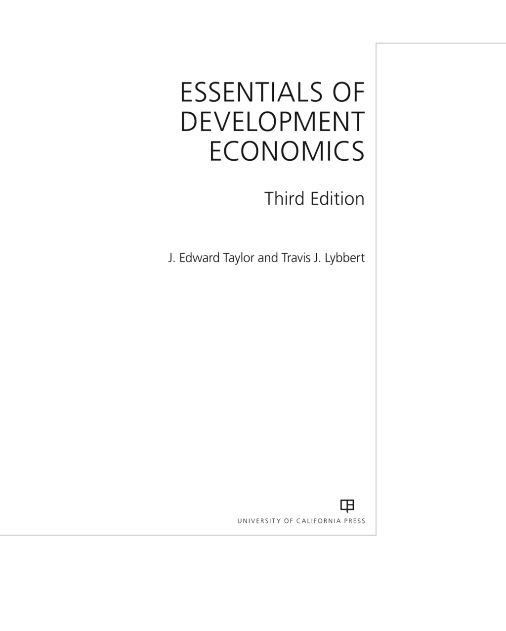 Essentials of Development Economics 3rd Edition