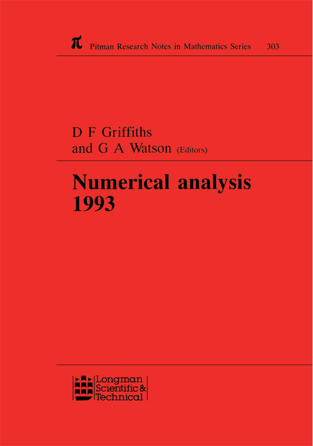 Numerical Analysis 1993 1st Edition