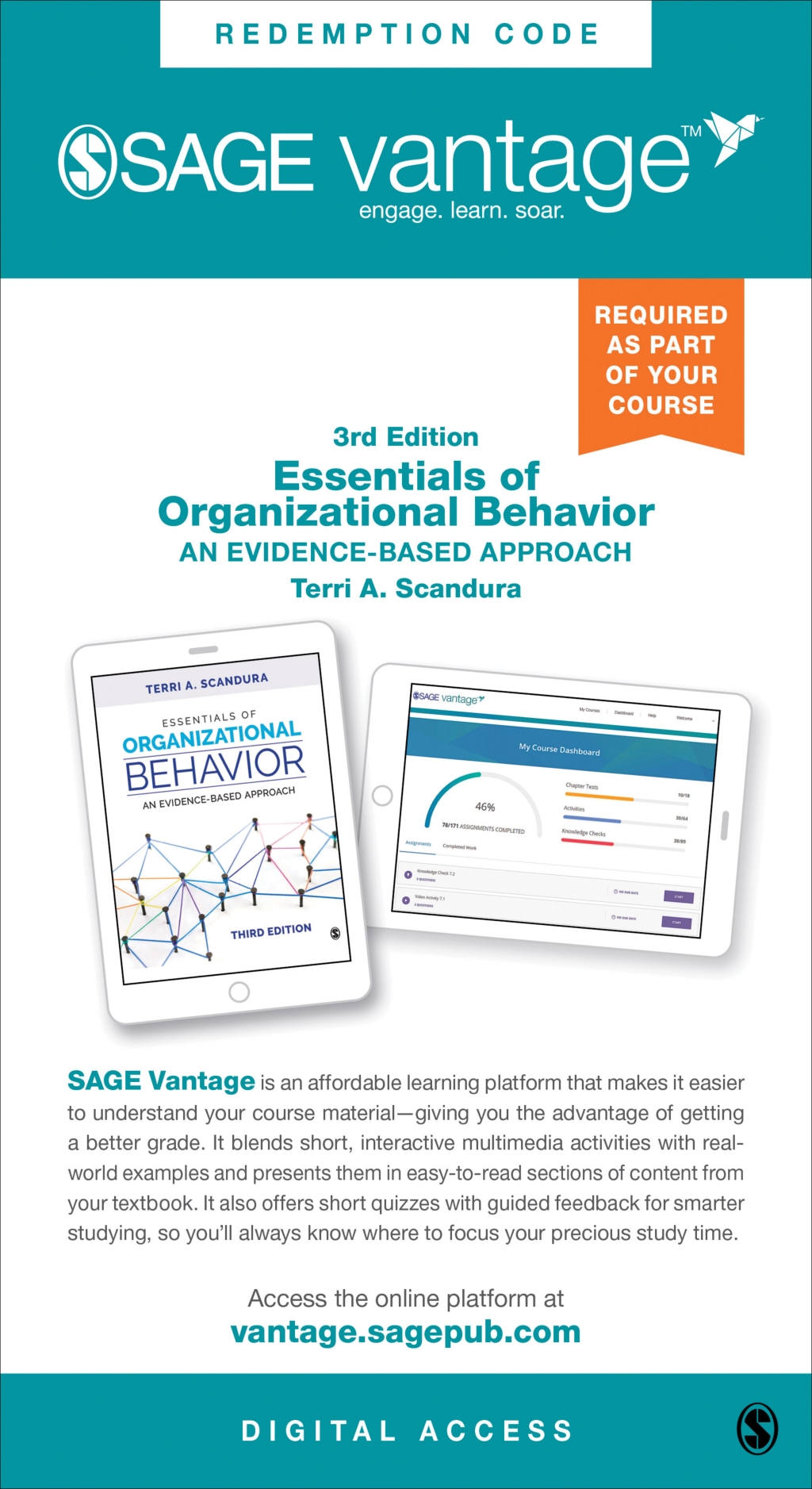 Sage Vantage: Essentials of Organizational Behavior: An Evidence-Based Approach 3rd Edition