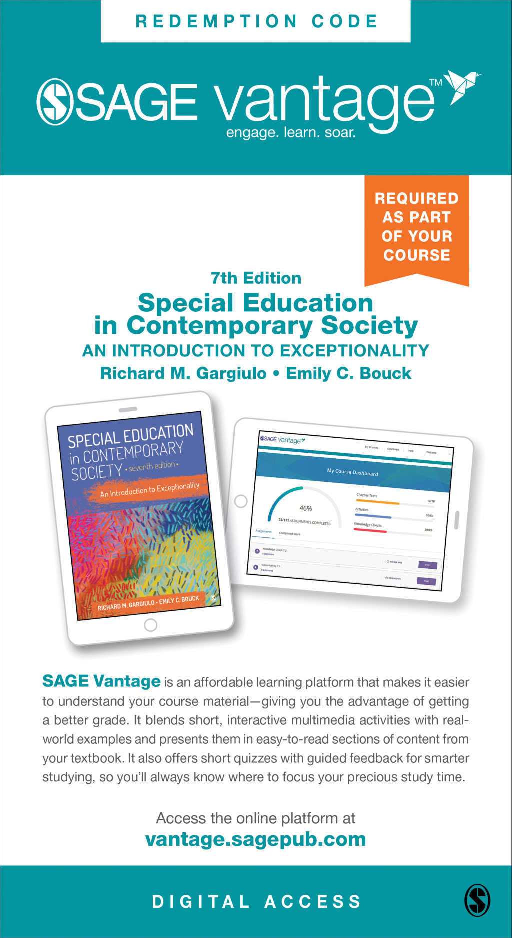 Sage Vantage: Special Education in Contemporary Society: An Introduction to Exceptionality 7th Edition