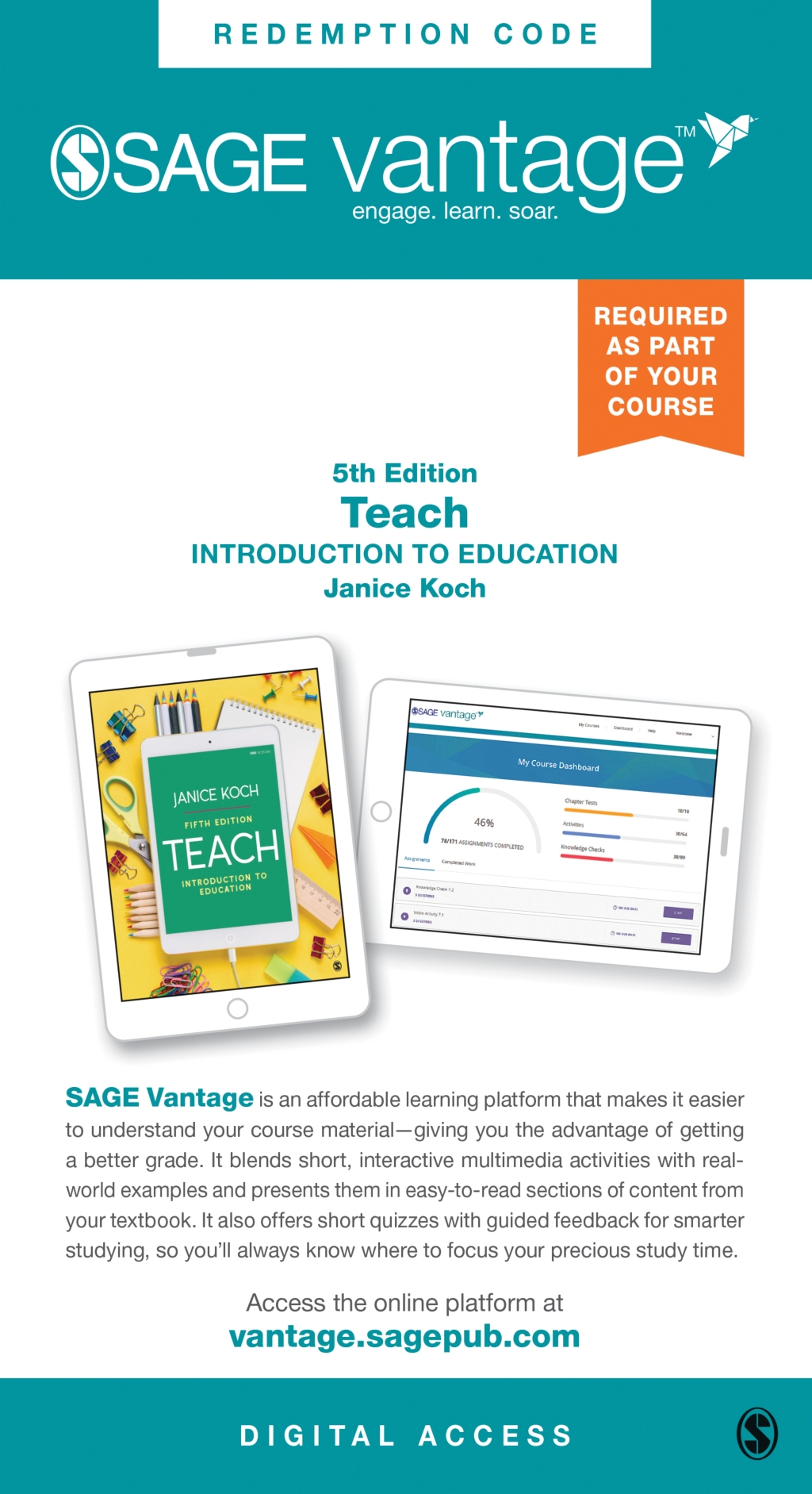 Sage Vantage: Teach: Introduction to Education 5th Edition