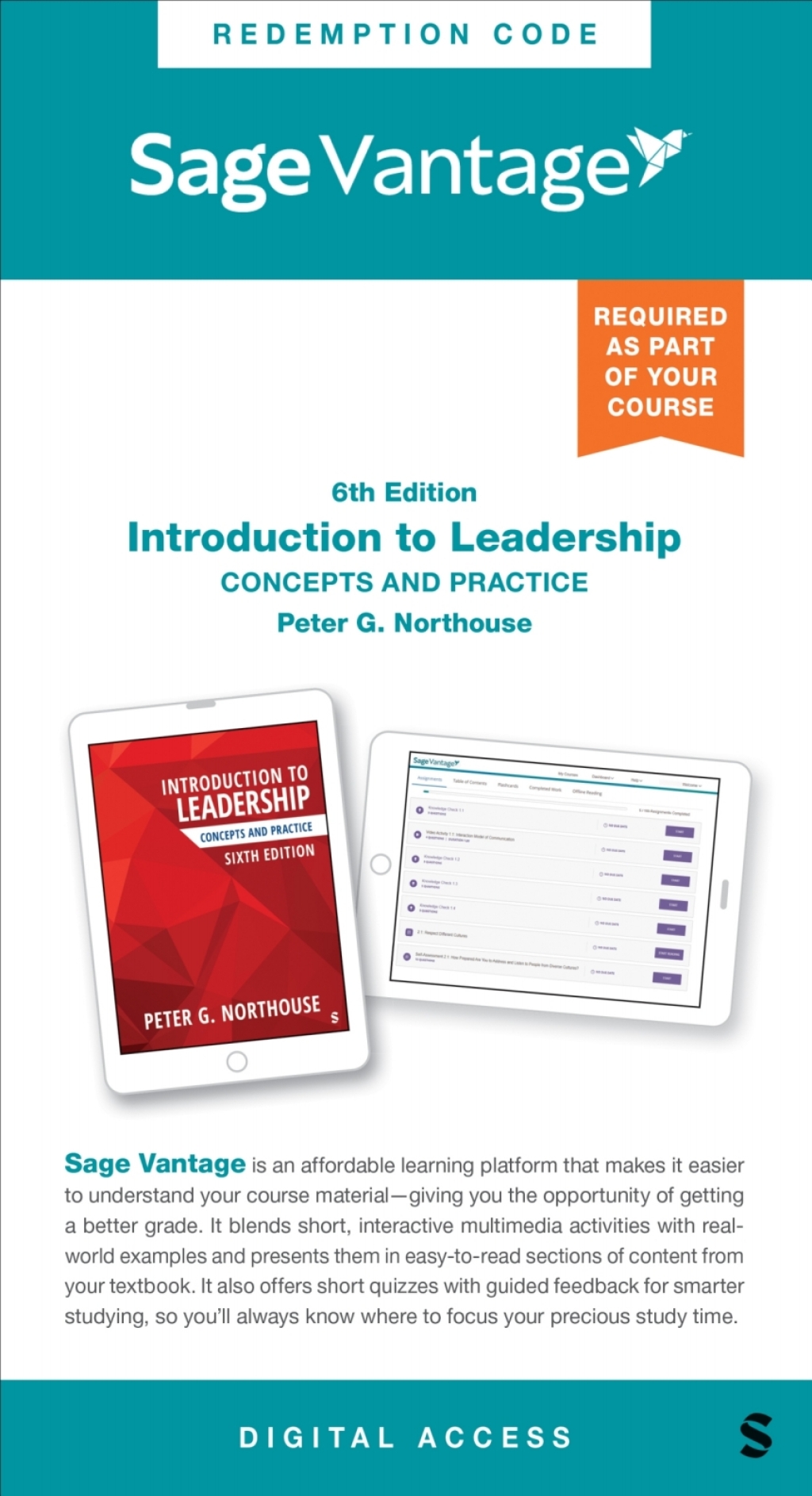 Sage Vantage: Introduction to Leadership: Concepts and Practice 6th Edition