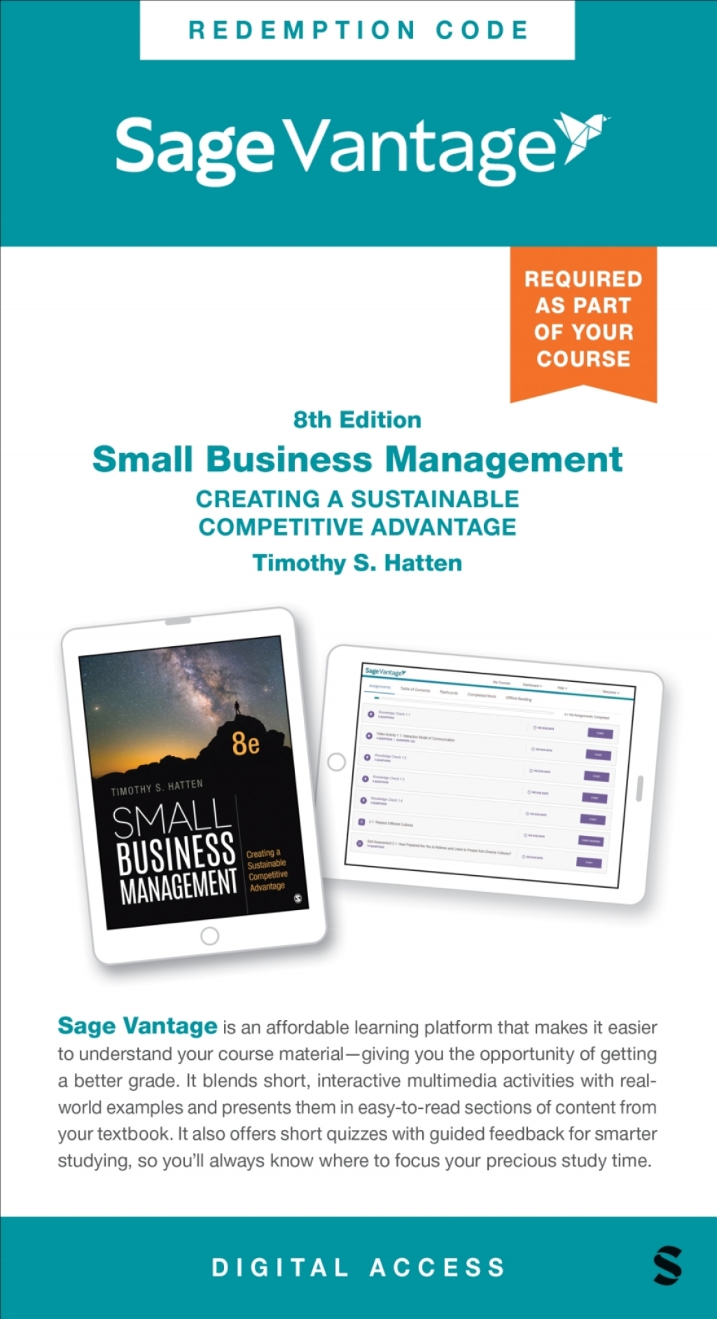 Sage Vantage: Small Business Management: Creating a Sustainable Competitive Advantage 8th Edition